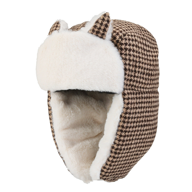 Cat Ears Ushanka Thickened Cold Protection Warm Cotton Hat
