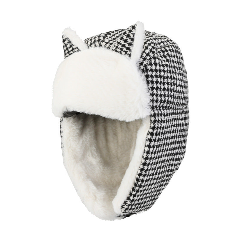 Cat Ears Ushanka Thickened Cold Protection Warm Cotton Hat